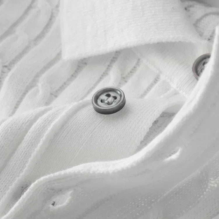 Cotton Polo Textured Knit Tailored Fit – Calvex