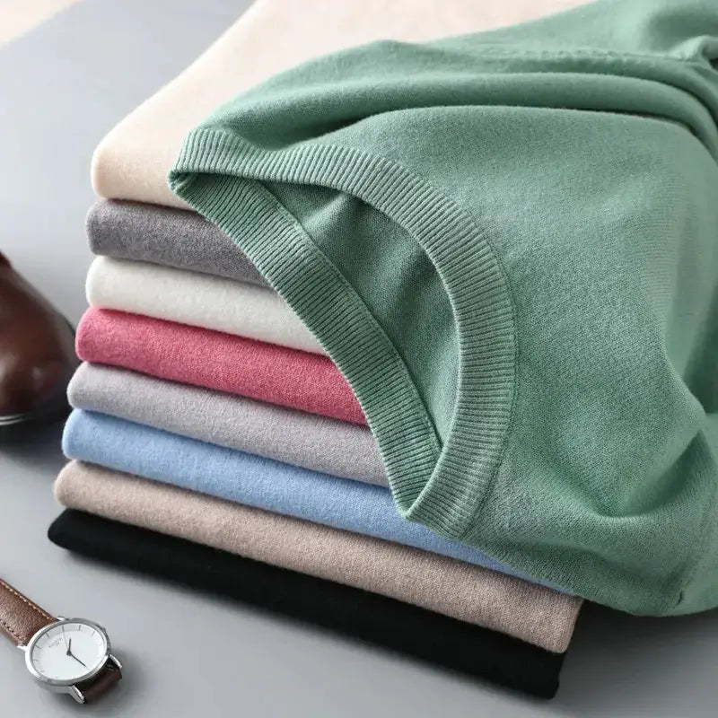 Crew Neck Merino Wool Blend Tee Tailored Fit – Drex
