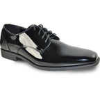 Patent pointy square toe Oxford tuxedo shoe in black – TARLANO