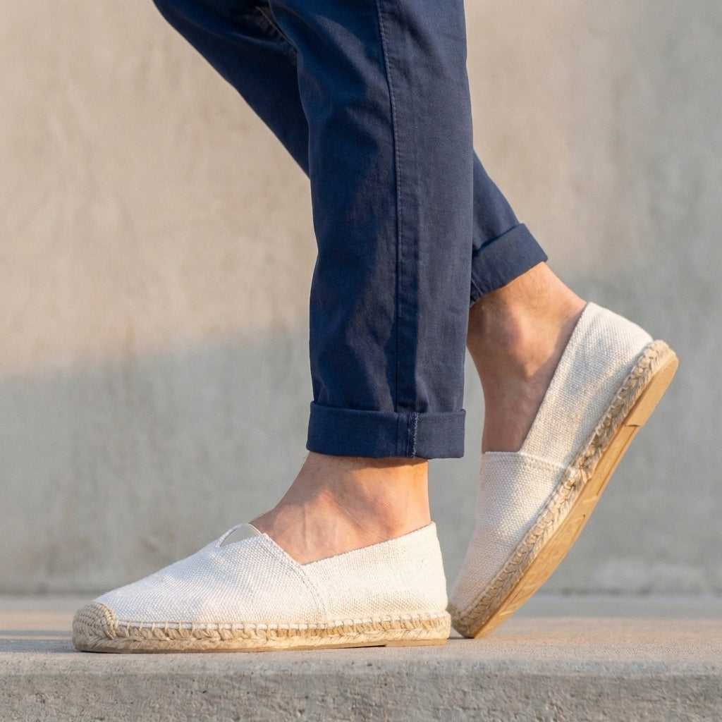 White jute sole slip-on espadrille shoe – TARLANO