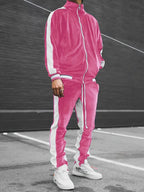Men's Velvet Full-Zip Tracksuit Relaxed Fit Set – Morvex