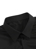 Long Sleeve Dress Shirt Pointed Collar Button Down in Black – Hale