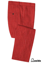 Mens Trouser Wool Blend Striped Flat Front – Galdex