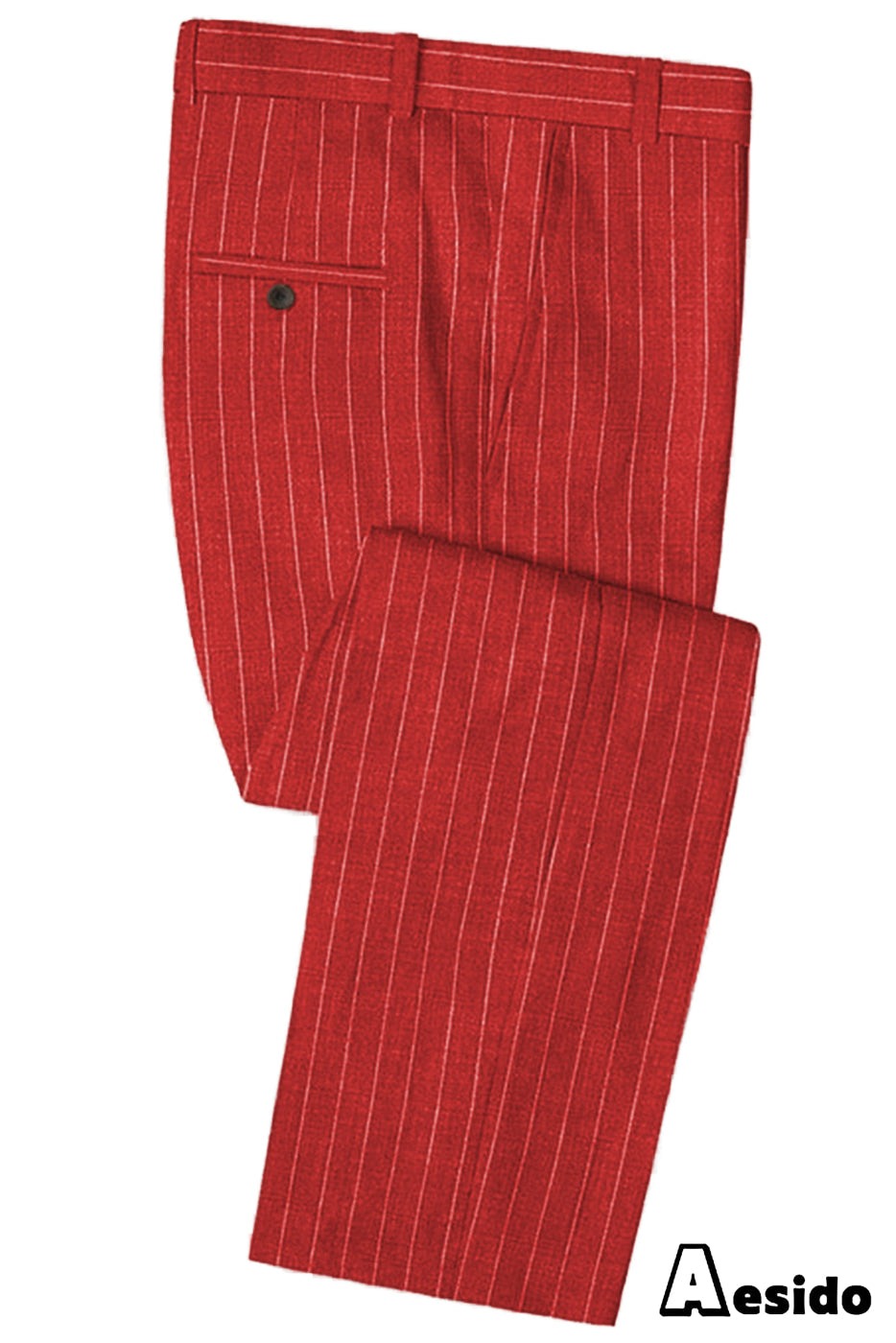 Mens Trouser Wool Blend Striped Flat Front – Galdex