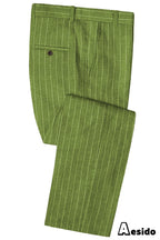 Mens Trouser Wool Blend Striped Flat Front – Galdex