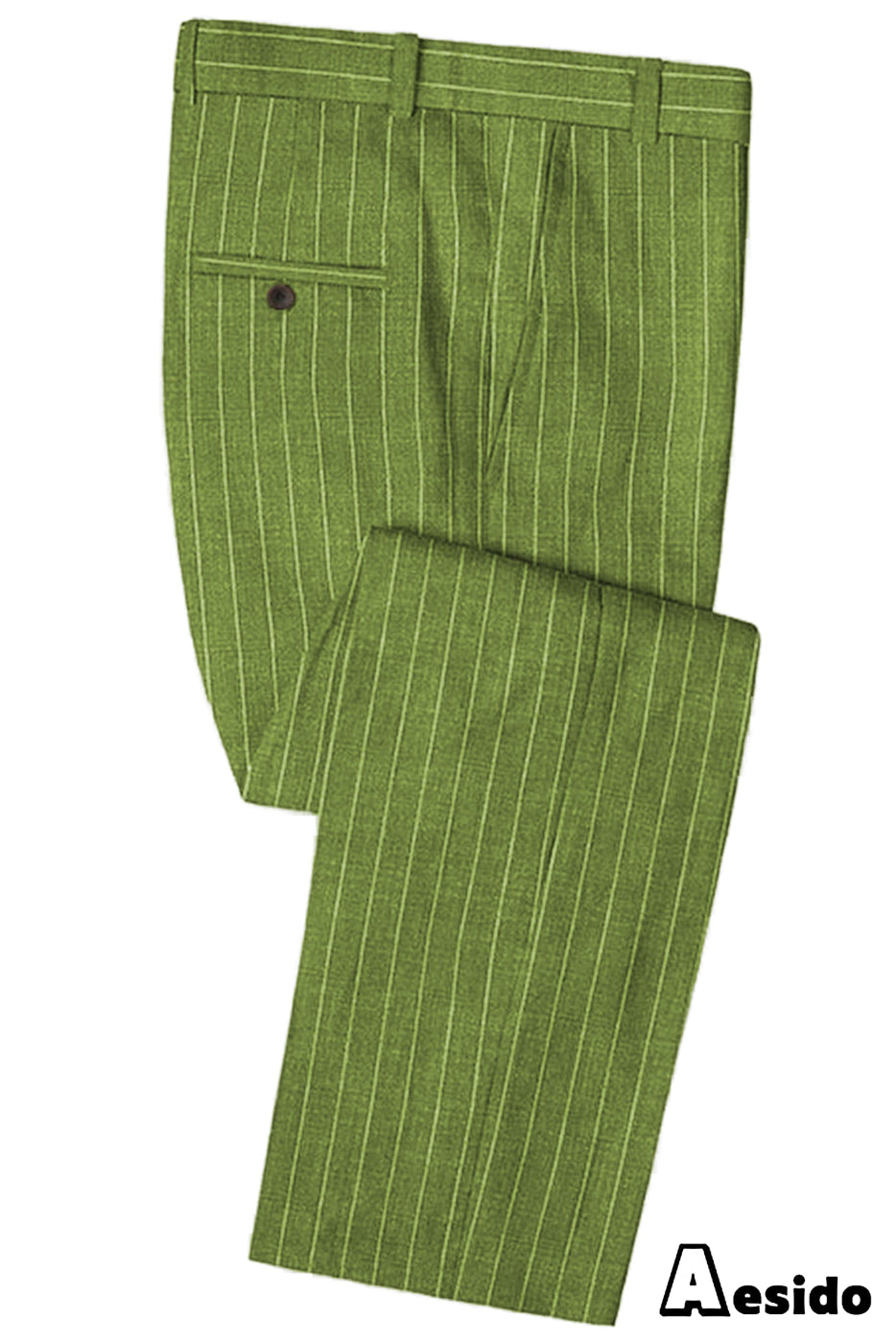 Mens Trouser Wool Blend Striped Flat Front – Galdex