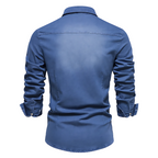 Cotton Denim Shirt Slim Fit Long Sleeve Adaptive – Lorne