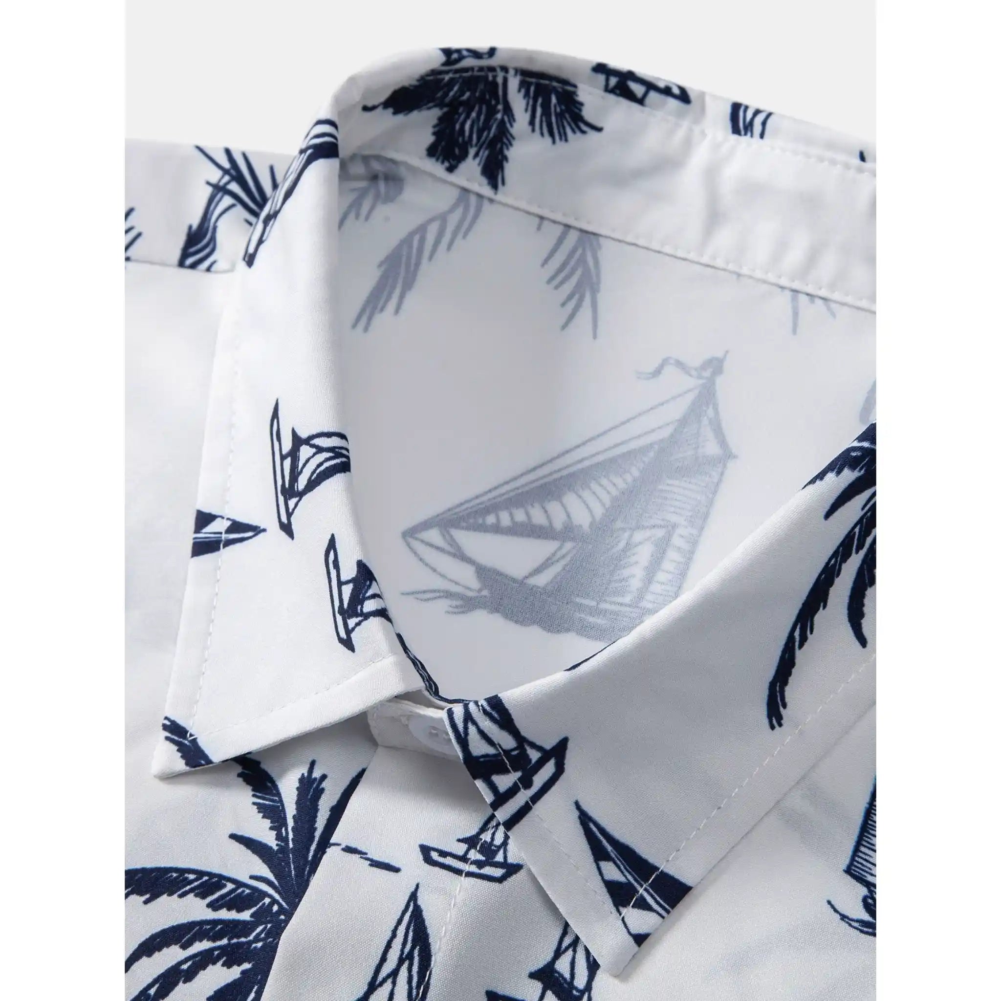 Button Up Shirt and Straight Leg Pants 2-Piece Set Island Print – Maxo