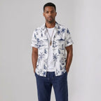 Button Up Shirt and Straight Leg Pants 2-Piece Set Island Print – Maxo