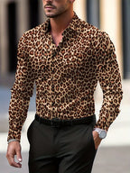 Leopard Print Graphic Shirt Button-Down Camp Collar – Dex