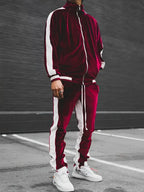 Men's Velvet Full-Zip Tracksuit Relaxed Fit Set – Morvex