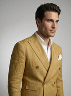 Double Breasted Suit Men Linen Blazer Peak Lapel – Narcon
