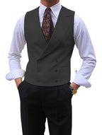 Double Breasted Suit Men Peak Lapel Vest 13 Colors – Harco