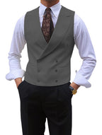 Double Breasted Suit Men Peak Lapel Vest 13 Colors – Harco