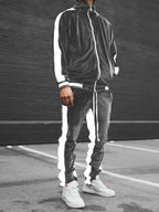 Men's Velvet Full-Zip Tracksuit Relaxed Fit Set – Morvex