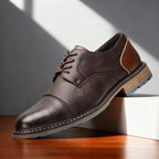 Cap-Toe Derby Shoe Deep-Grain Upper Welt Stitching – Broven