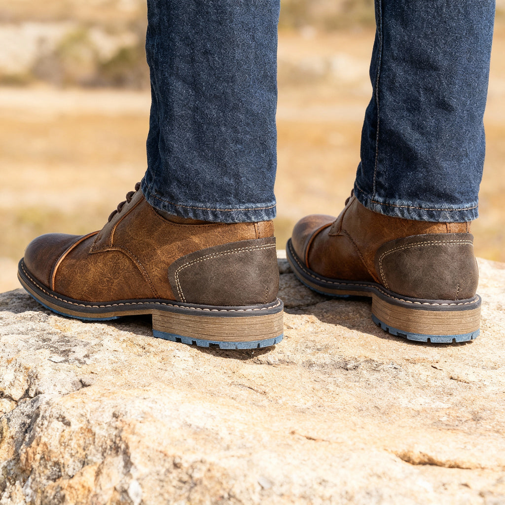 Cap-Toe Derby Shoe Deep-Grain Upper Welt Stitching – Broven