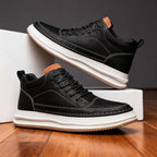 Johnson Leather Sneaker Textured Upper Ankle Collar – Falvo