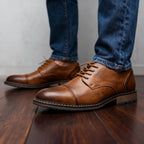 Cap-Toe Derby Shoe Deep-Grain Upper Welt Stitching – Broven