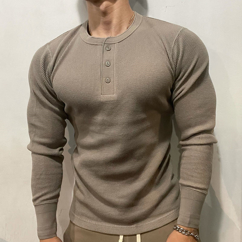Henley Waffle Knit Heavyweight Slim-Fit Shirt – Malron