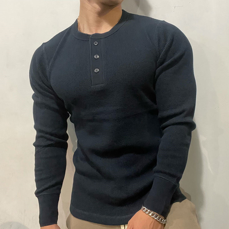 Henley Waffle Knit Heavyweight Slim-Fit Shirt – Malron