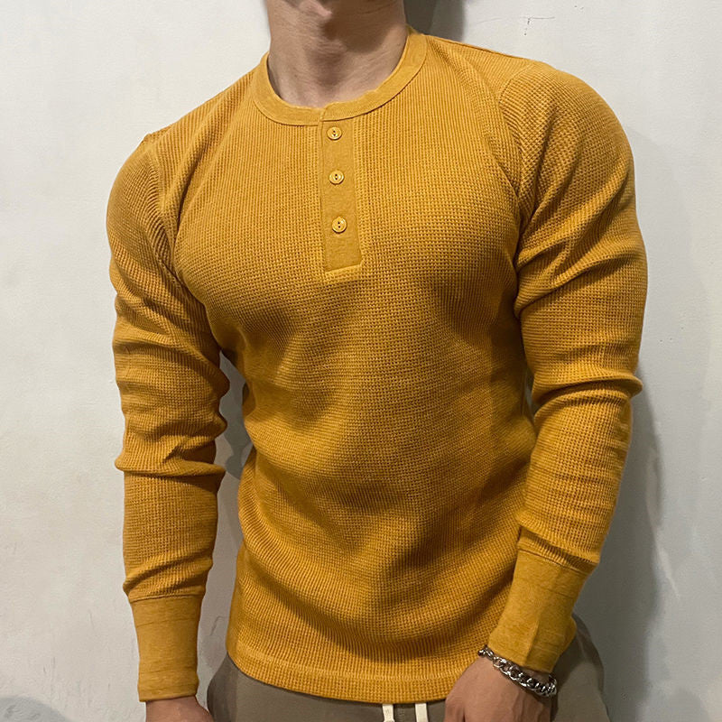 Henley Waffle Knit Heavyweight Slim-Fit Shirt – Malron