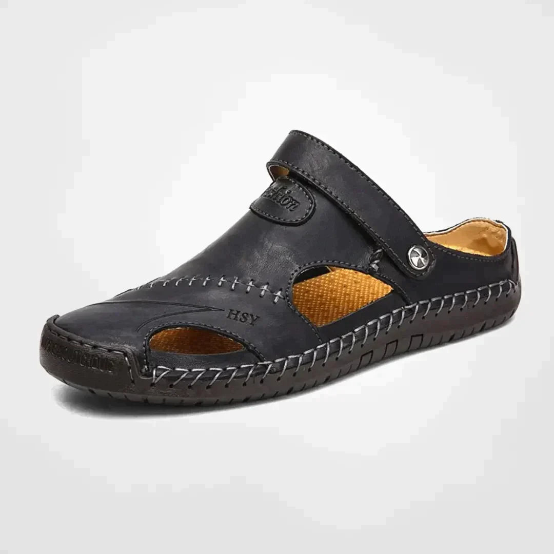 Men's Closed-Toe Leather Sandal Orthopedic Arch Support – Tarcon