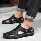 Men's Closed-Toe Leather Sandal Orthopedic Arch Support – Tarcon