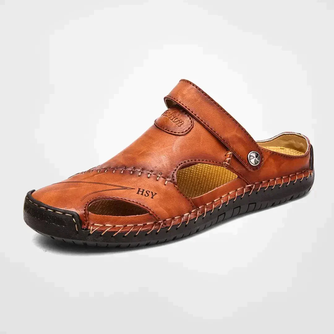 Men's Closed-Toe Leather Sandal Orthopedic Arch Support – Tarcon