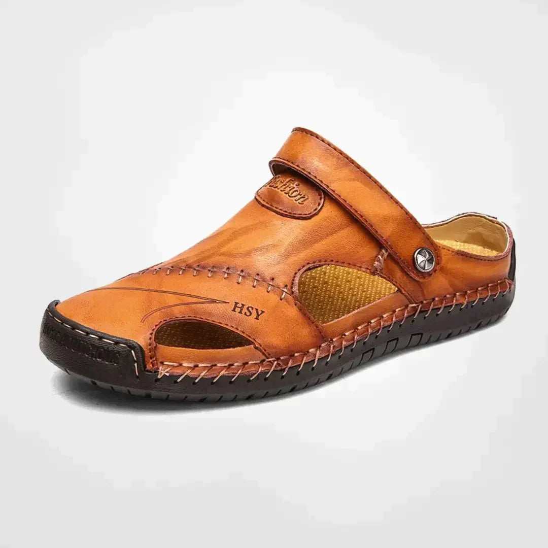 Men's Closed-Toe Leather Sandal Orthopedic Arch Support – Tarcon
