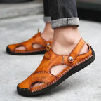 Men's Closed-Toe Leather Sandal Orthopedic Arch Support – Tarcon