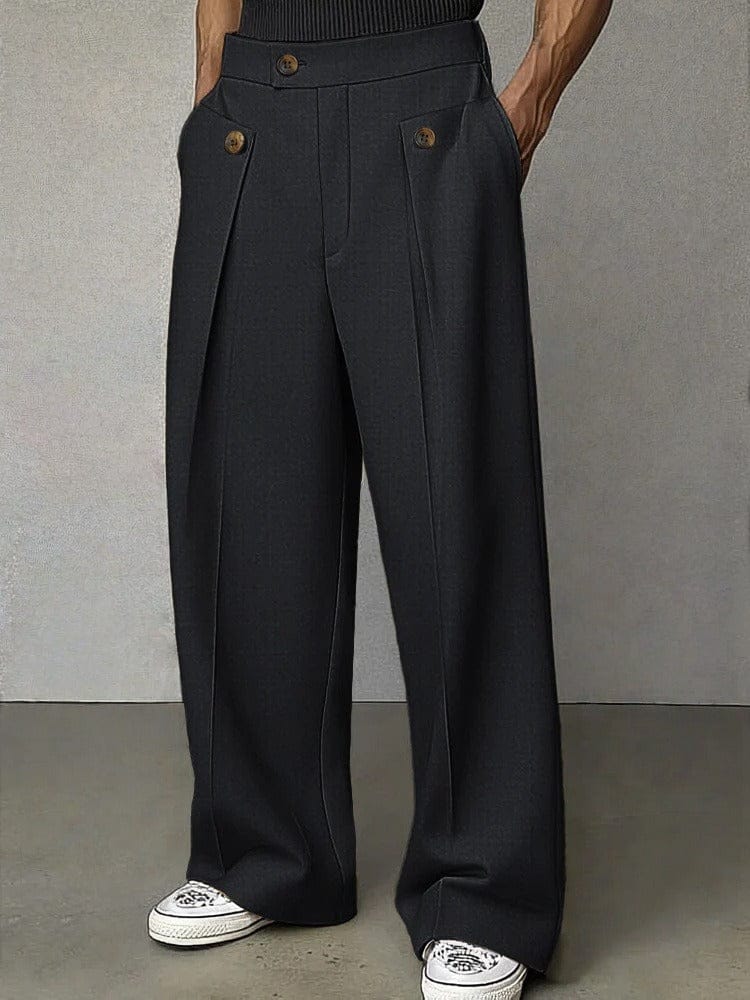Mens Pant Wide-Leg Pleated Woven – Narven