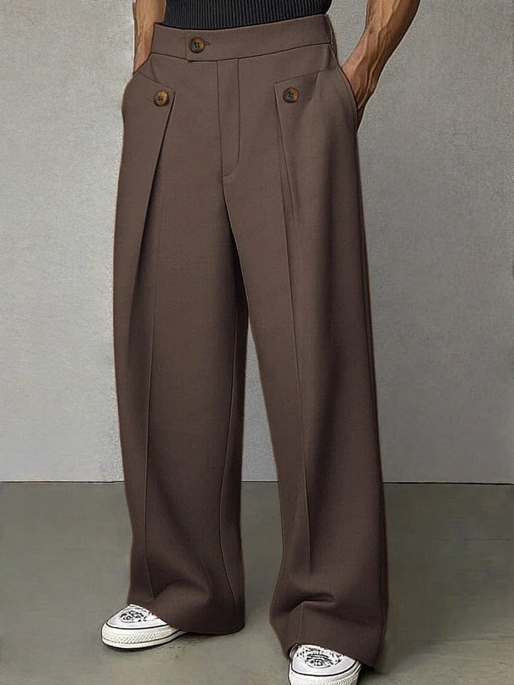 Mens Pant Wide-Leg Pleated Woven – Narven