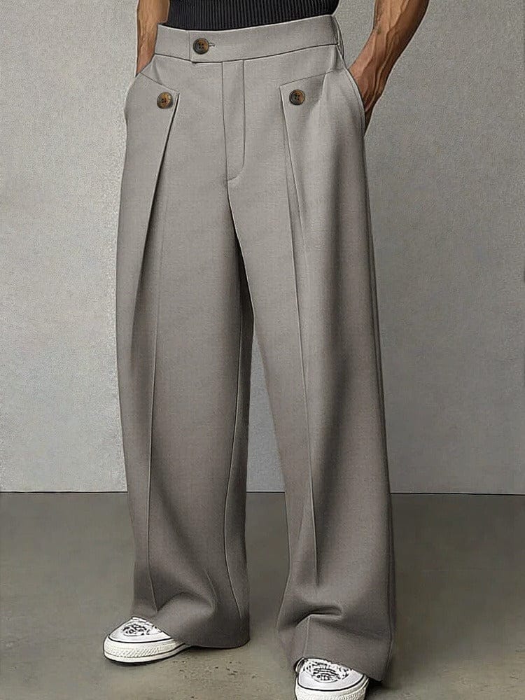 Mens Pant Wide-Leg Pleated Woven – Narven