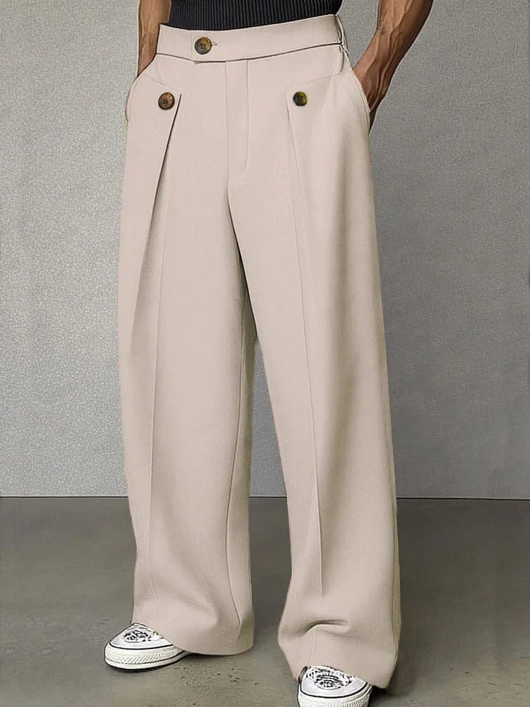 Mens Pant Wide-Leg Pleated Woven – Narven