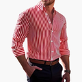 Vertical Stripe Slim Fit Dress Shirt Long Sleeve Button-Down – Tarvo