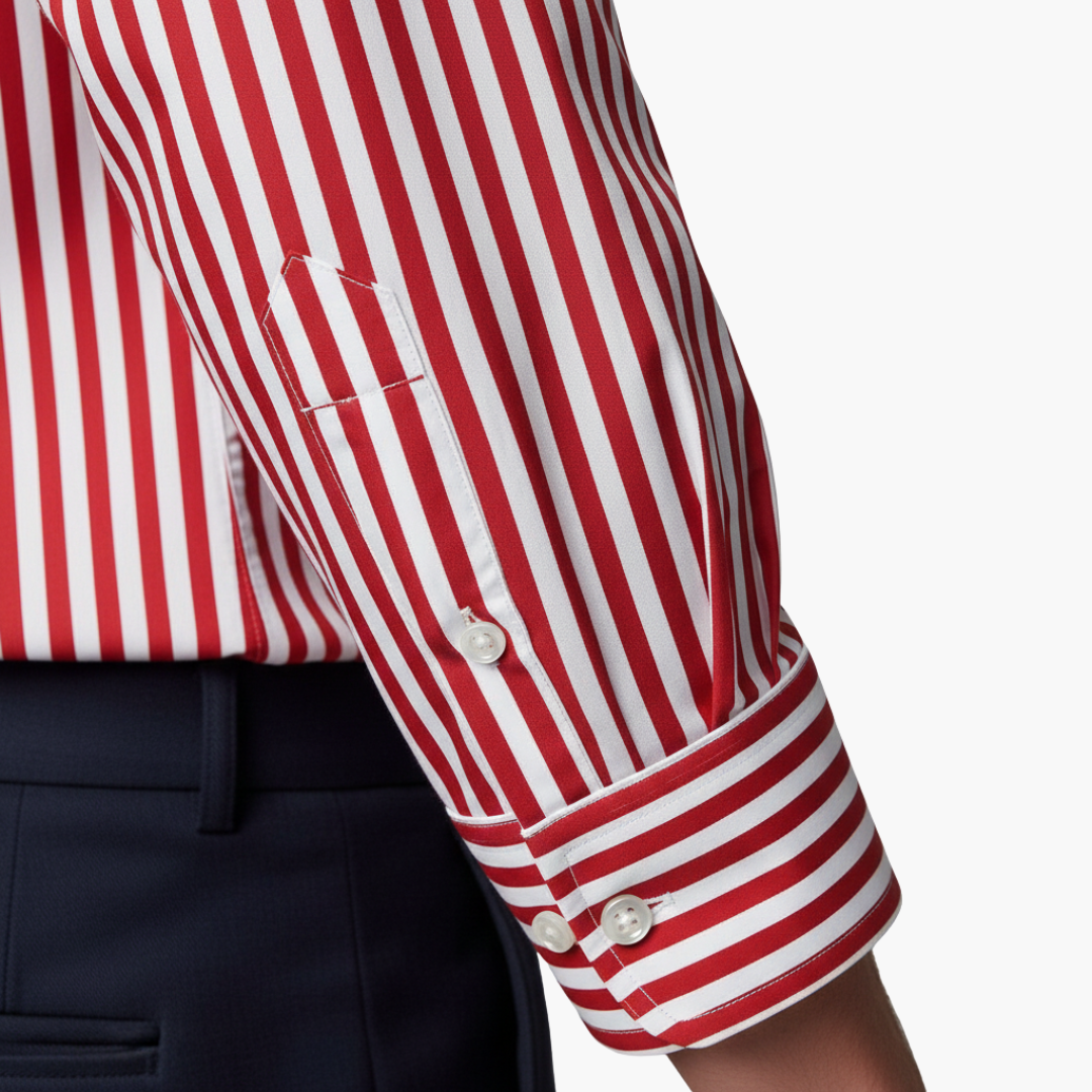 Vertical Stripe Slim Fit Dress Shirt Long Sleeve Button-Down – Tarvo