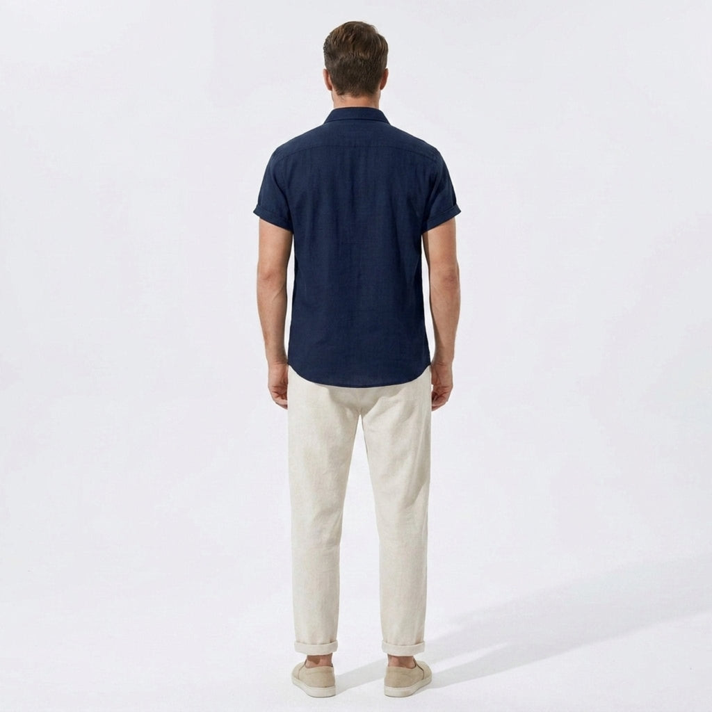 Linen Pants Men Utility Shirt Set 2-Piece Smart Casual – Raxo