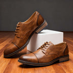 Cap-Toe Derby Shoe Deep-Grain Upper Welt Stitching – Broven