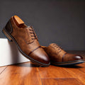 Cap-Toe Derby Shoe Deep-Grain Upper Welt Stitching – Broven