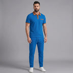 Mens Pant & Polo Waffle Knit 2-Piece Set Straight Leg – Borten