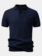 Mens Pant & Waffle Polo Set Slim Tapered 2-Piece Smart Casual – Daxel
