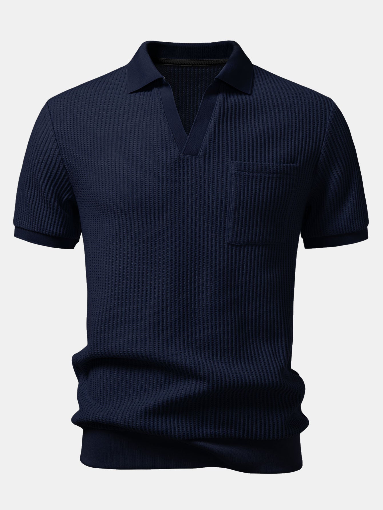 Mens Pant & Waffle Polo Set Slim Tapered 2-Piece Smart Casual – Daxel