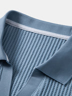 Mens Pant & Waffle Polo Set Slim Tapered 2-Piece Smart Casual – Daxel