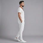 Mens Pant & Polo Waffle Knit 2-Piece Set Straight Leg – Borten