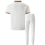 Mens Pant & Polo Waffle Knit 2-Piece Set Straight Leg – Borten