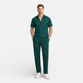 Ribbed two-piece matching set shirt and drawstring trousers – TARLANO