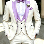 Men's 3-Piece Tuxedo Suit Shawl Collar Blazer Vest Pants – Valsen