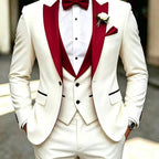 Men's 3-Piece Tuxedo Suit Shawl Collar Blazer Vest Pants – Valsen