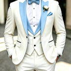 Men's 3-Piece Tuxedo Suit Shawl Collar Blazer Vest Pants – Valsen